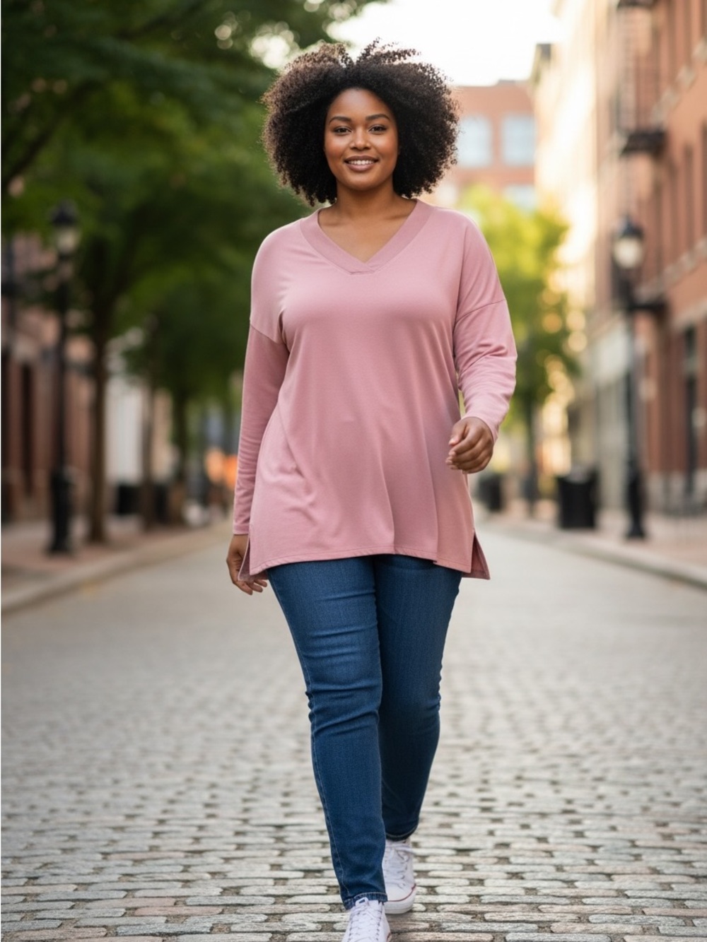 Banana Republic Mauve V-Neck Long Sleeve Tunic